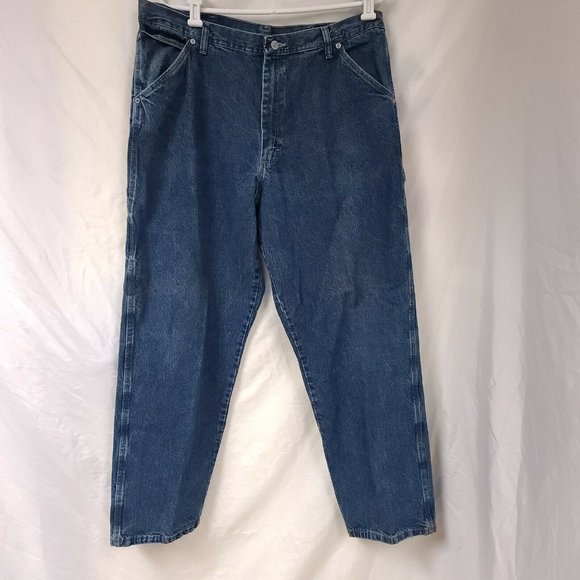 Wrangler Authentic Issue Mens 38x32 Carpenter Work Denim Jeans Pants 94LSWDV - Picture 1 of 10